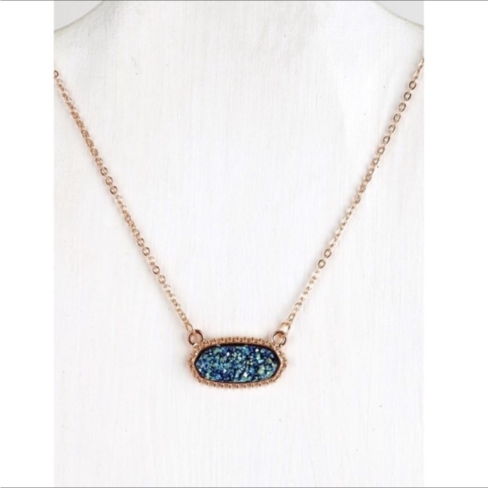 💎2/ $10-All jewelry💎 Midnight blue druzy stone necklace and earring set